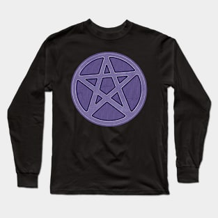 Purple Stone Effect Pentagram Long Sleeve T-Shirt